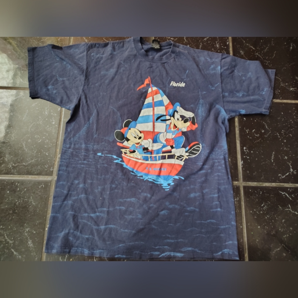 Vtg Disney SS Mickey Florida Graphic Tshirt Sherlys Best Size XL Double Sided
